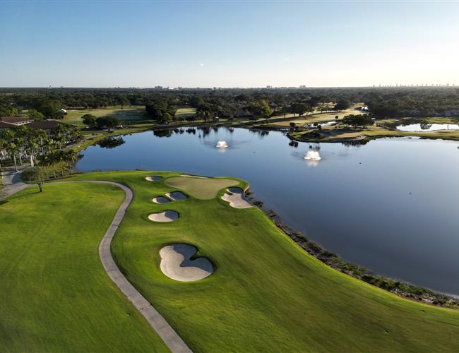 An aerial shot of the golf course