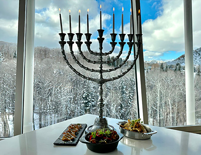 menorah with candles 