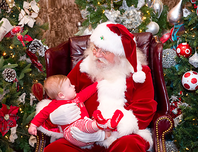 Santa and a baby