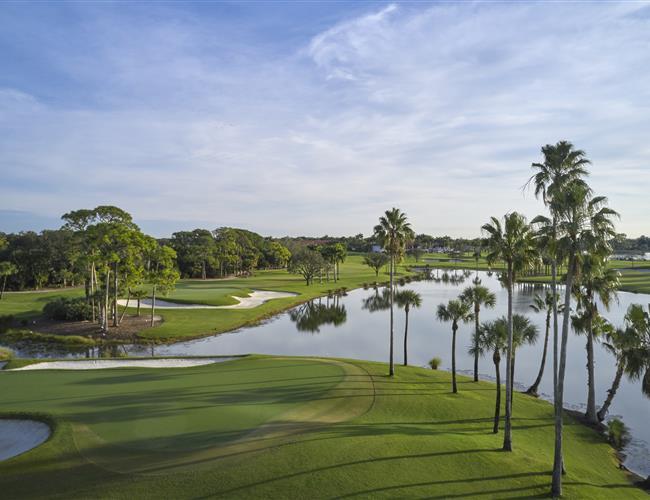An aerial shot of the golf course