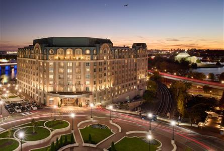 An exterior shot at night of Salamander Washington DC