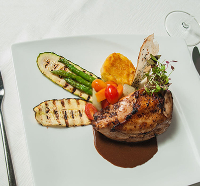 Chicken breast and roasted vegetables