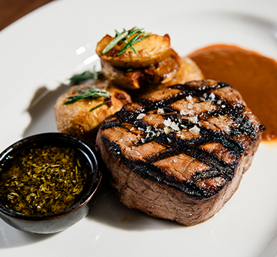 A steak dish from Packard's Steakhouse