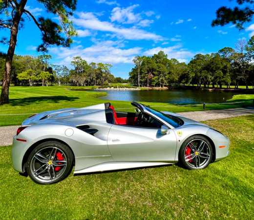 Luxury Car on Golf field