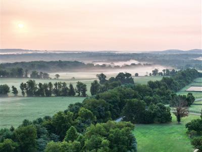 aerial view of countryside