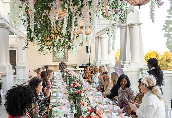 large tea party gathering