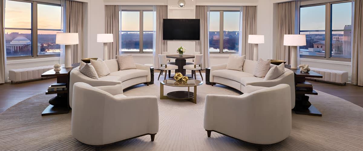 sitting area in presidential suite