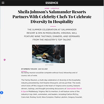 Sheila Johnson’s Salamander Resorts Partners With Celebrity Chefs To Celebrate Diversity In Hospitality