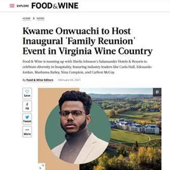 Food & Wine article