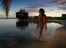 Woman walking on the beach