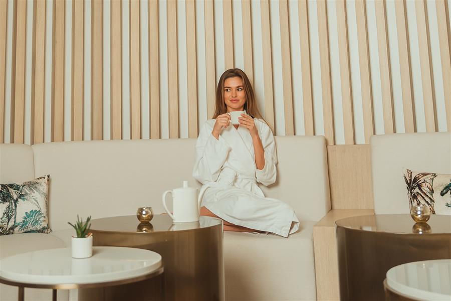 Woman in Spa waiting area