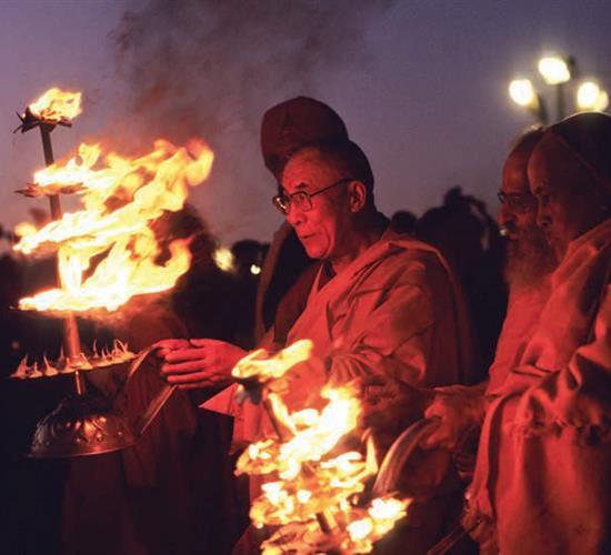 Dalai Lama celebrating