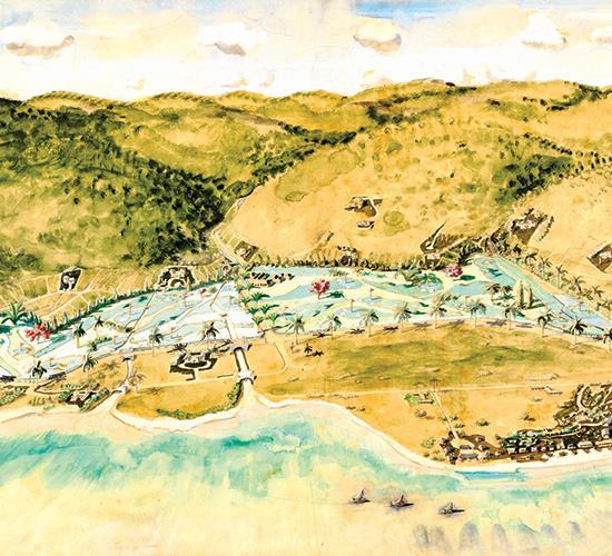 painting of Half Moon Resort in 1960