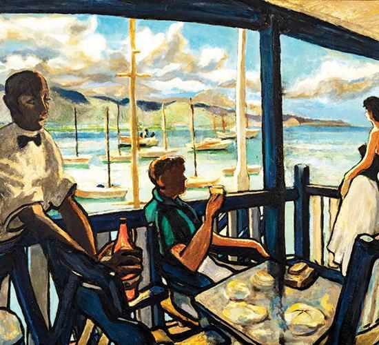 Yacht club 1955 oil painting by Michael Lester