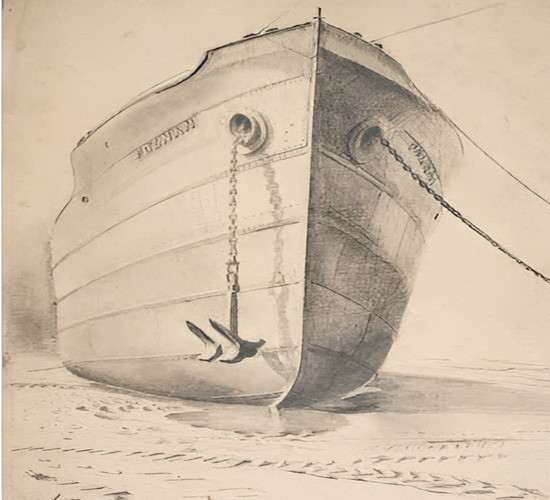 drawing of a boat