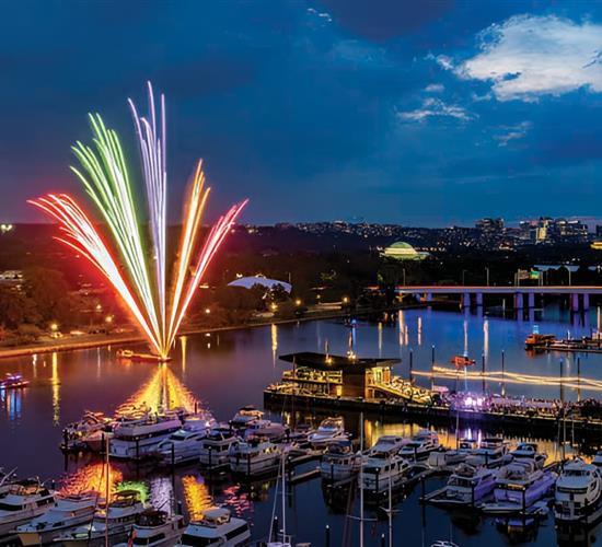 fireworks on the harbor