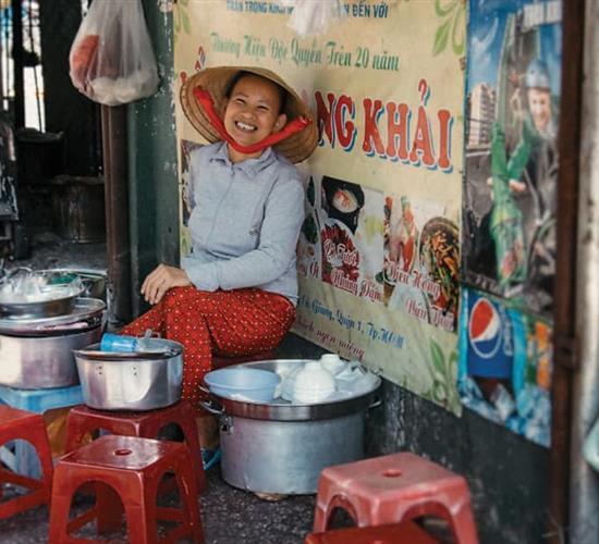 Porridge Vendor in District 1 of Ho Chi Minh City