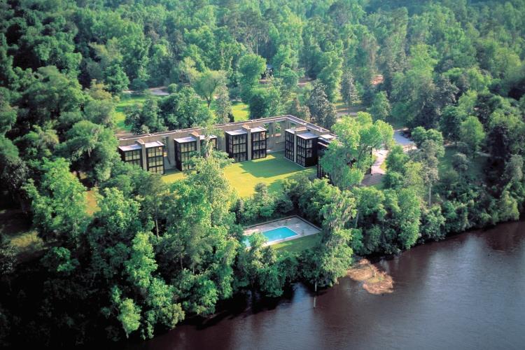 An aerial shot of the property