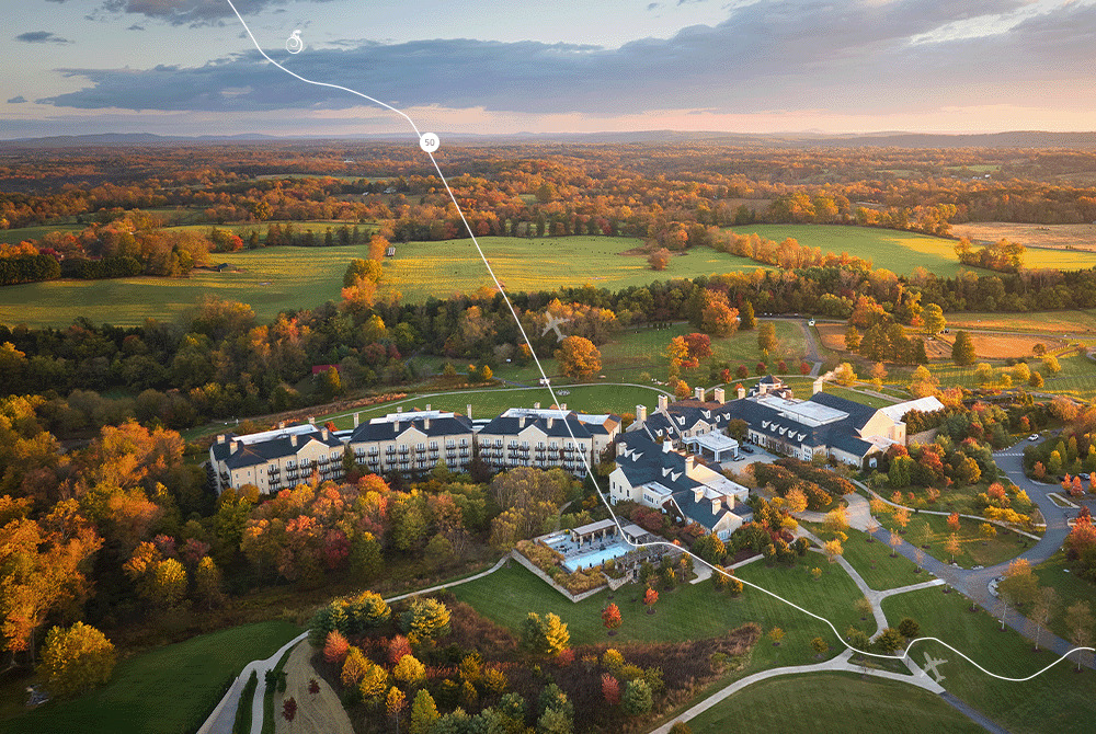 Middleburg aerial with fall colors