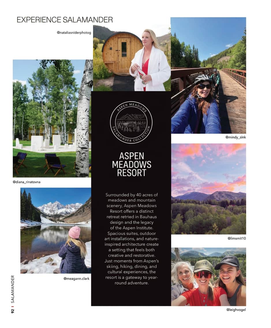 Aspen Meadow collage of guests stay