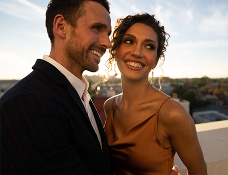 Couple enjoying the rooftop