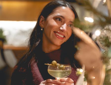 Holiday decor and festive cocktails at Salamander DC