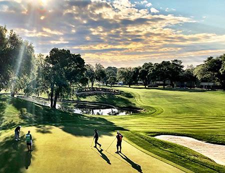 Group of golfers on golf course