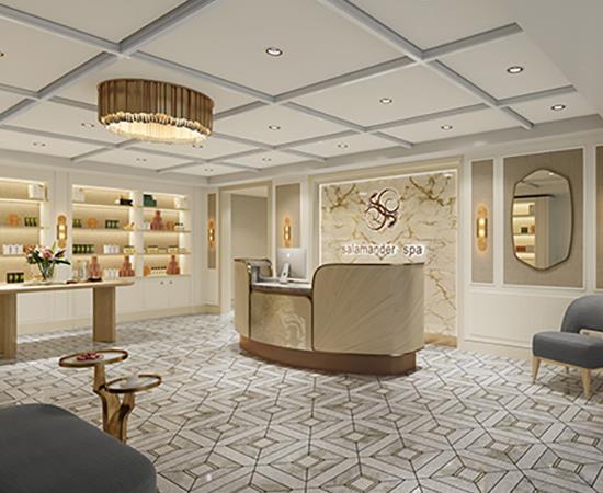 The front desk of the spa