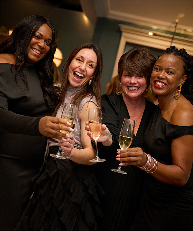 A group of women celibrating 