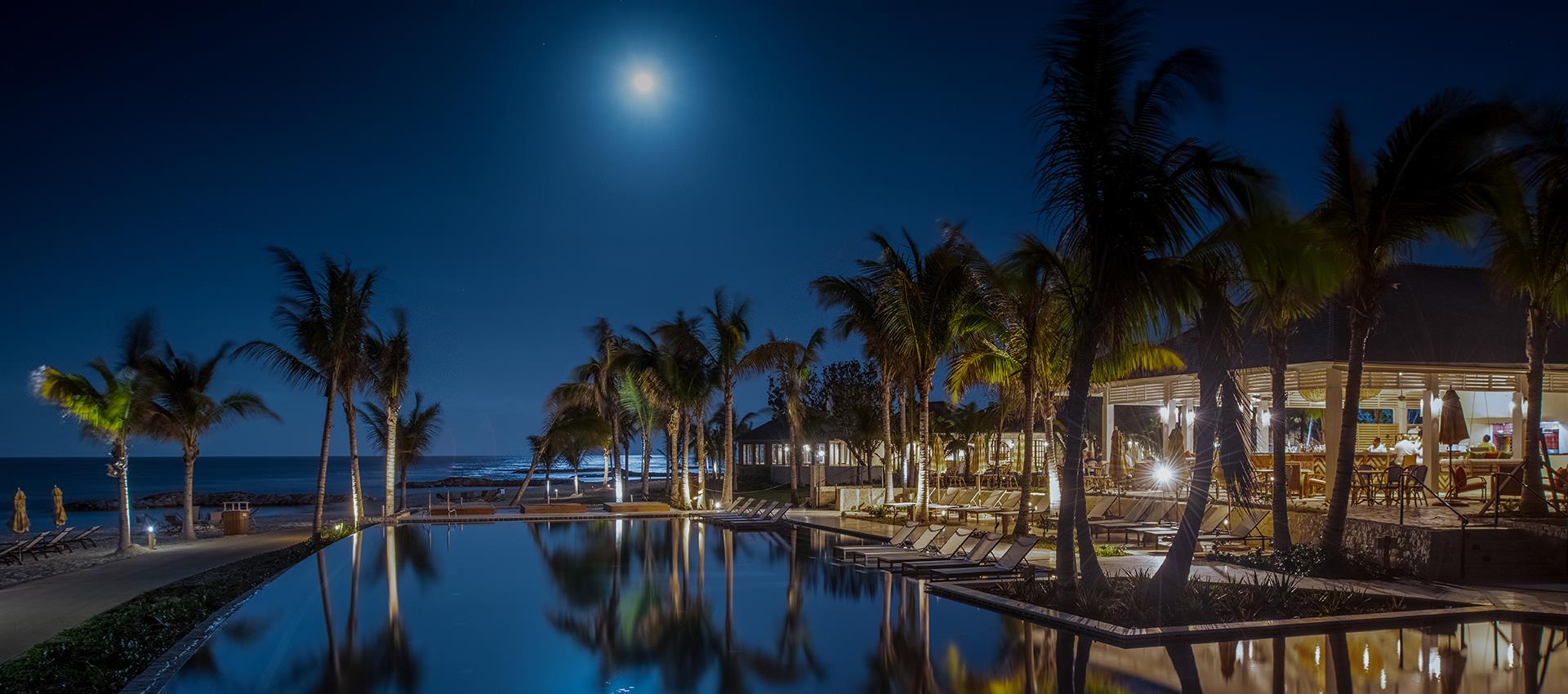 Half Moon Pool at night