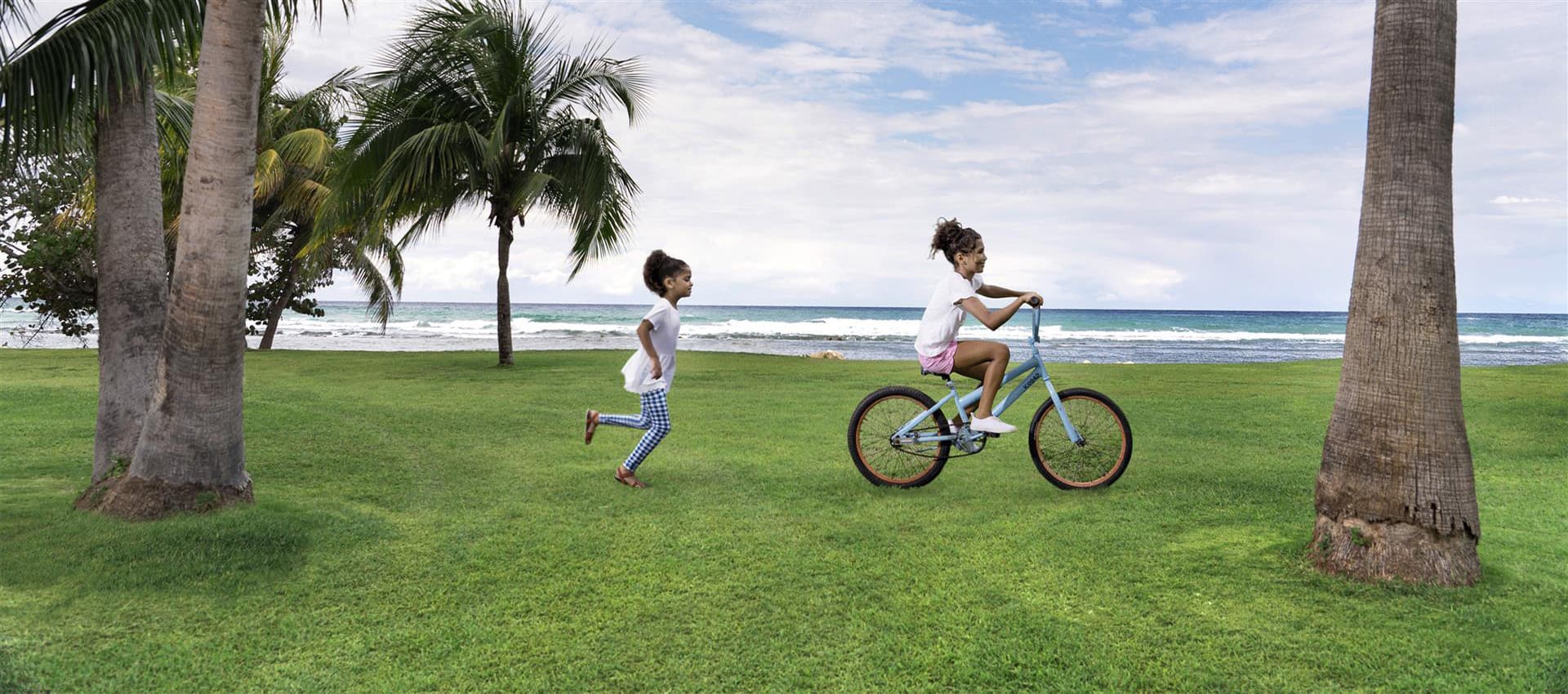 Kids riding bikes