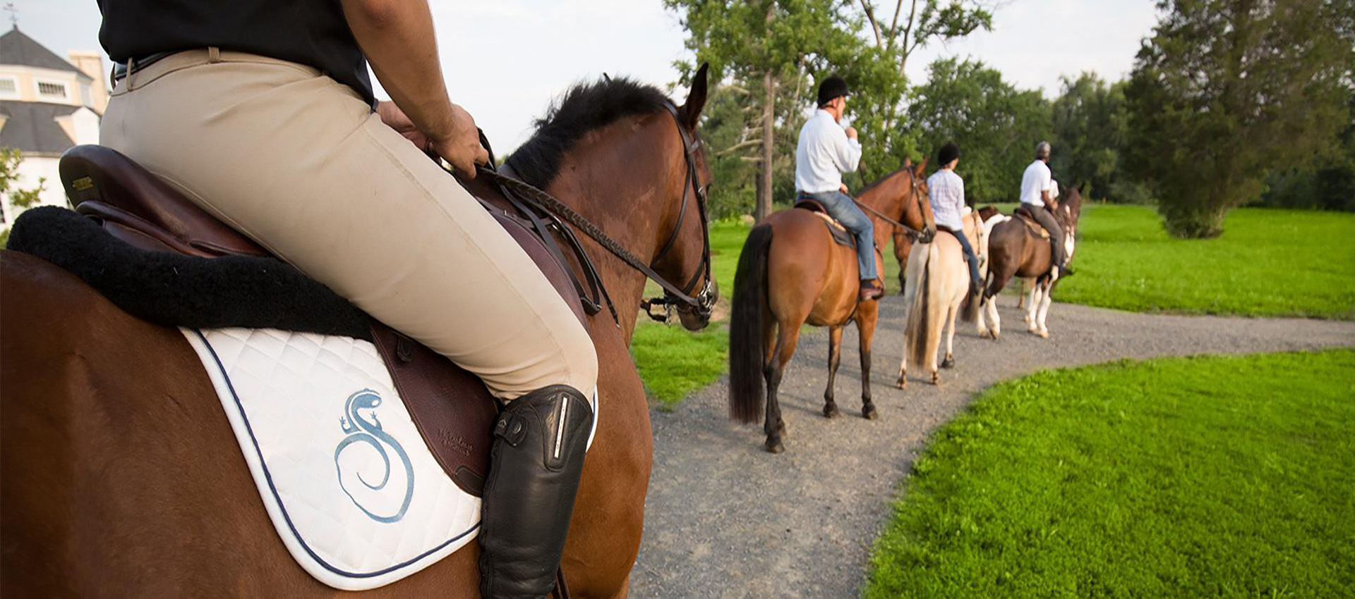 People riding horses
