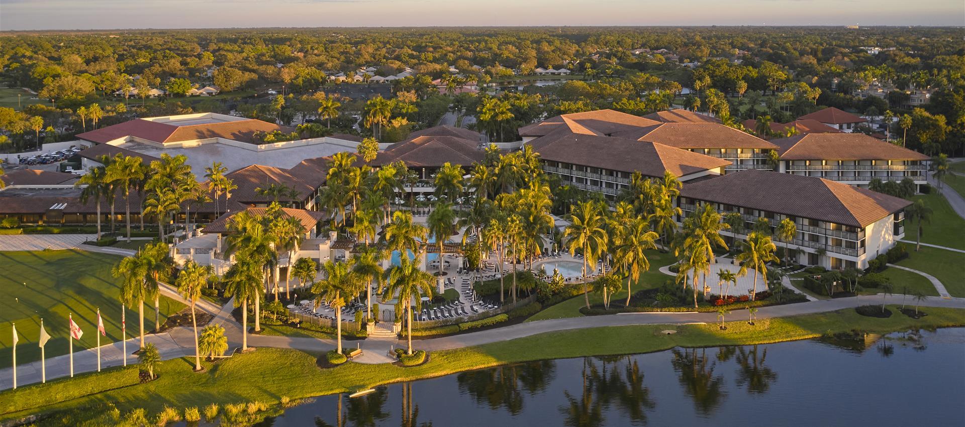 An aerial shot of the resort